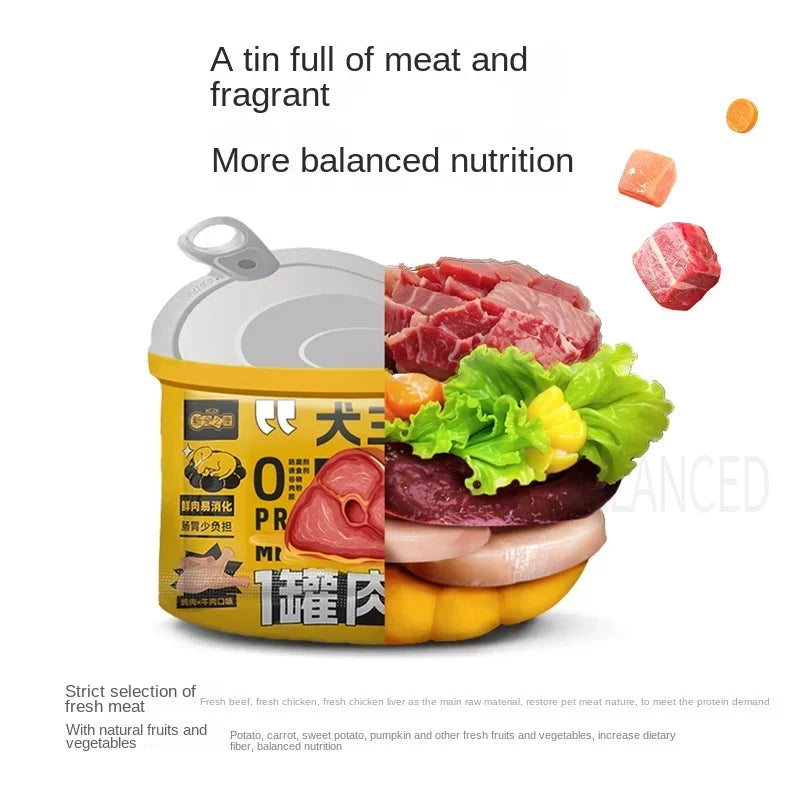 Pet Dog Canned Dog Wet Food Dog Snacks Dog Food Supplement Nutrition Fattening Brightening Hydration Beef Sealed Meat Snack Bag