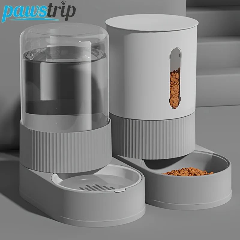 Large Capacity Cat Feeder Automatic Cat Water Dispenser Cat Food Bowl Gravity Food Storage Container for Cats Dogs Pet Supplies