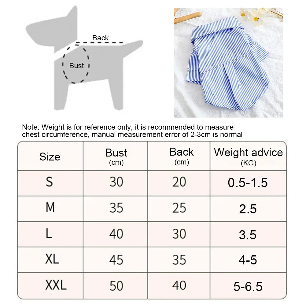 Fashion Pet Dog Clothes Bowknot Striped Shirts for Cat Dogs Cosplay Clothing Thin Summer Pet Costume Chihuahua Pet Supplies