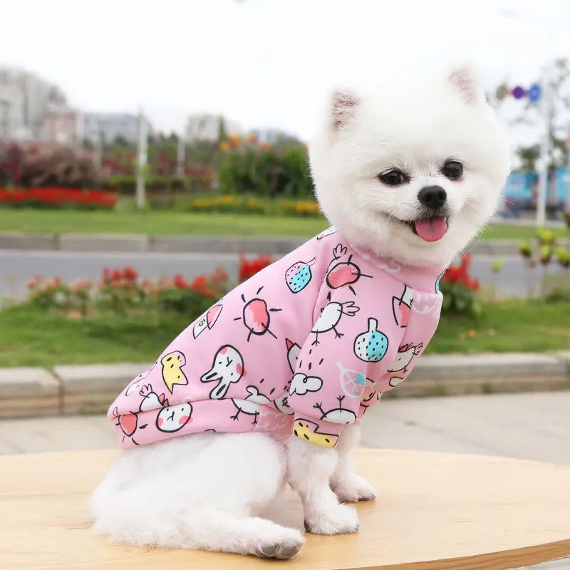 Small Dog Hoodie Coat Winter Warm Pet Clothes for Bulldog Chihuahua Shih Tzu Sweatshirt Puppy Cat Pullover Dogs