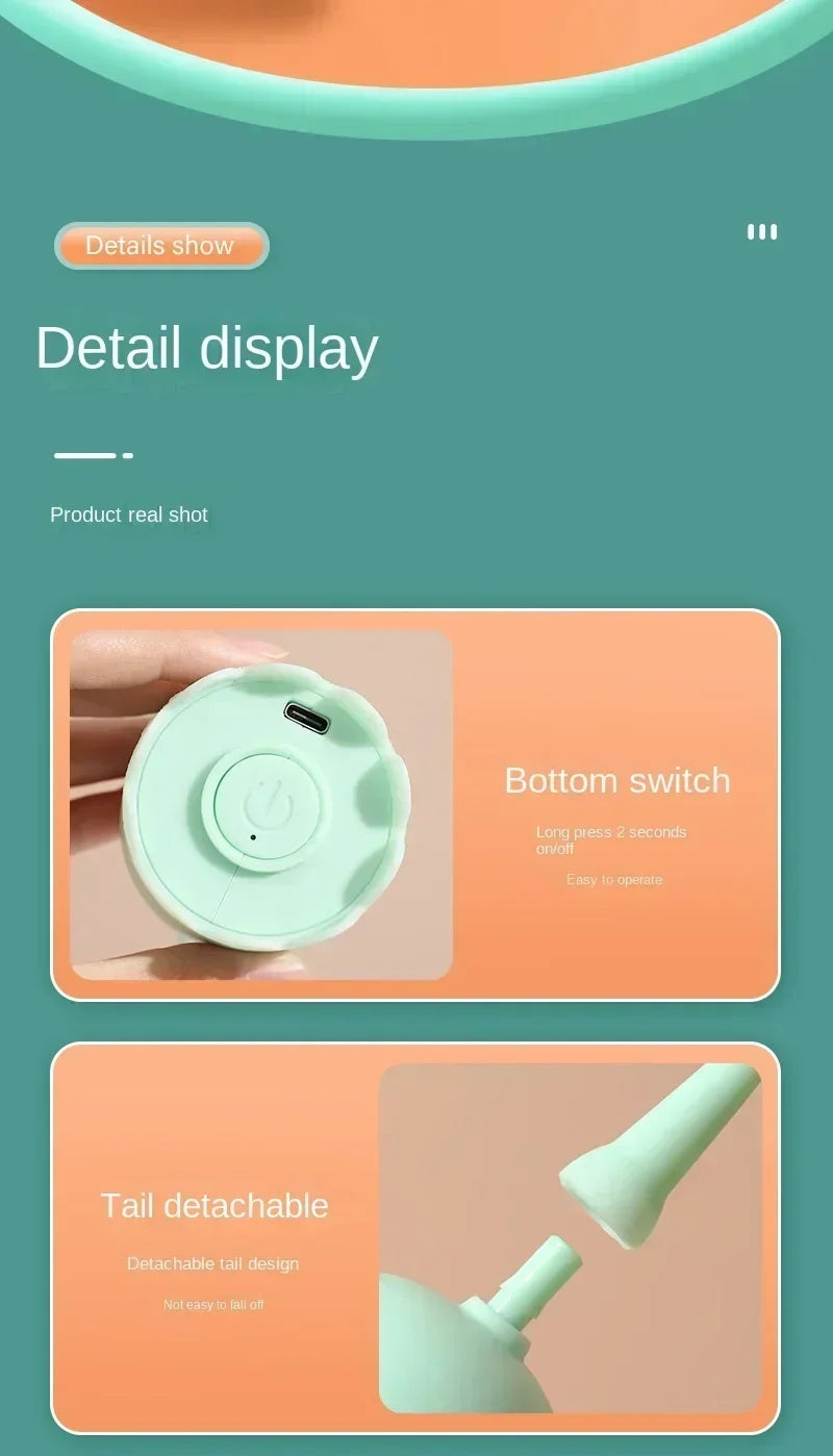 Interactive Electric Cat Toy USB Intelligent Rolling Ball Interactive Toys Funny Stick Silicone Rotate Mouse Tail Kitten Teaser