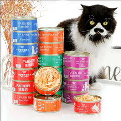 200g Canned cat white meat snack can cat snacks cat staple food young cat fat tuna cod salmon chicken cat wet food pet supplies