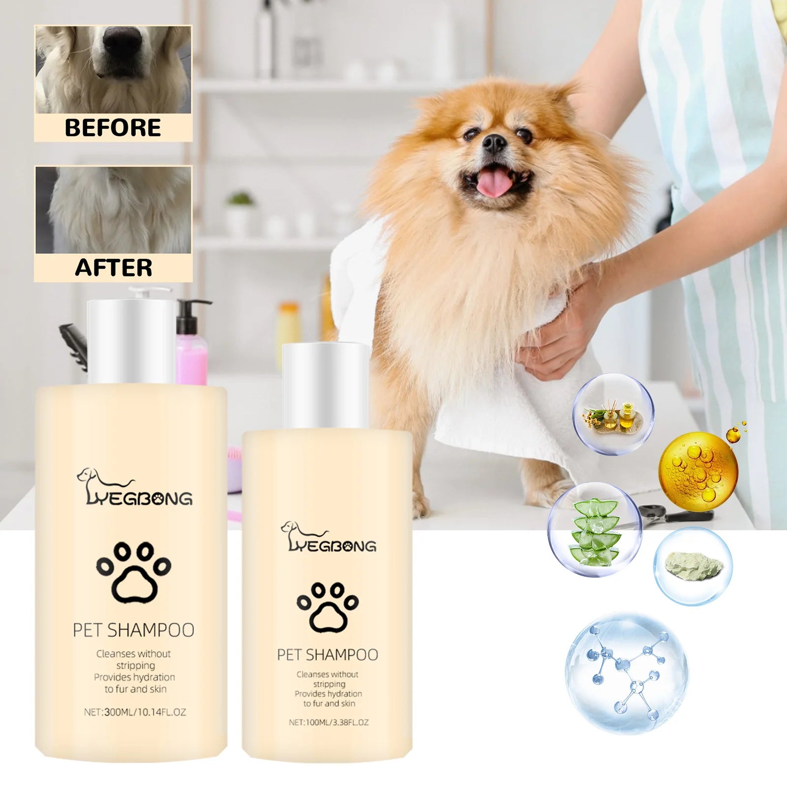 Pet Wash Shampoo Dogs Hair Soften Dirts Mites Removal Flea Killer Deodorizing Reduce Itching Anti Flea Moisturizing Dog Shampoo