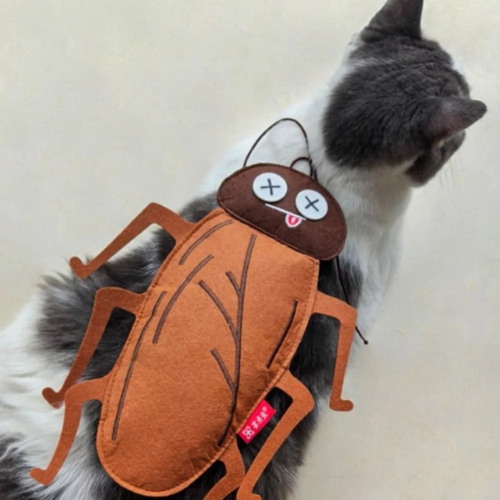 Simulation Insect Shape Cockroach Toy Fun Self-Hi Cat Simulation Toy Felt Catnip Bell Toy Boredom Relief