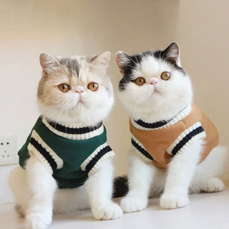 Cat Dog Sweater Pullover Winter Pet Clothes for Small Dogs Cat Vest Puppy Jacket Pet Cat Clothing Kitty Costume Ubranka Dla Psa