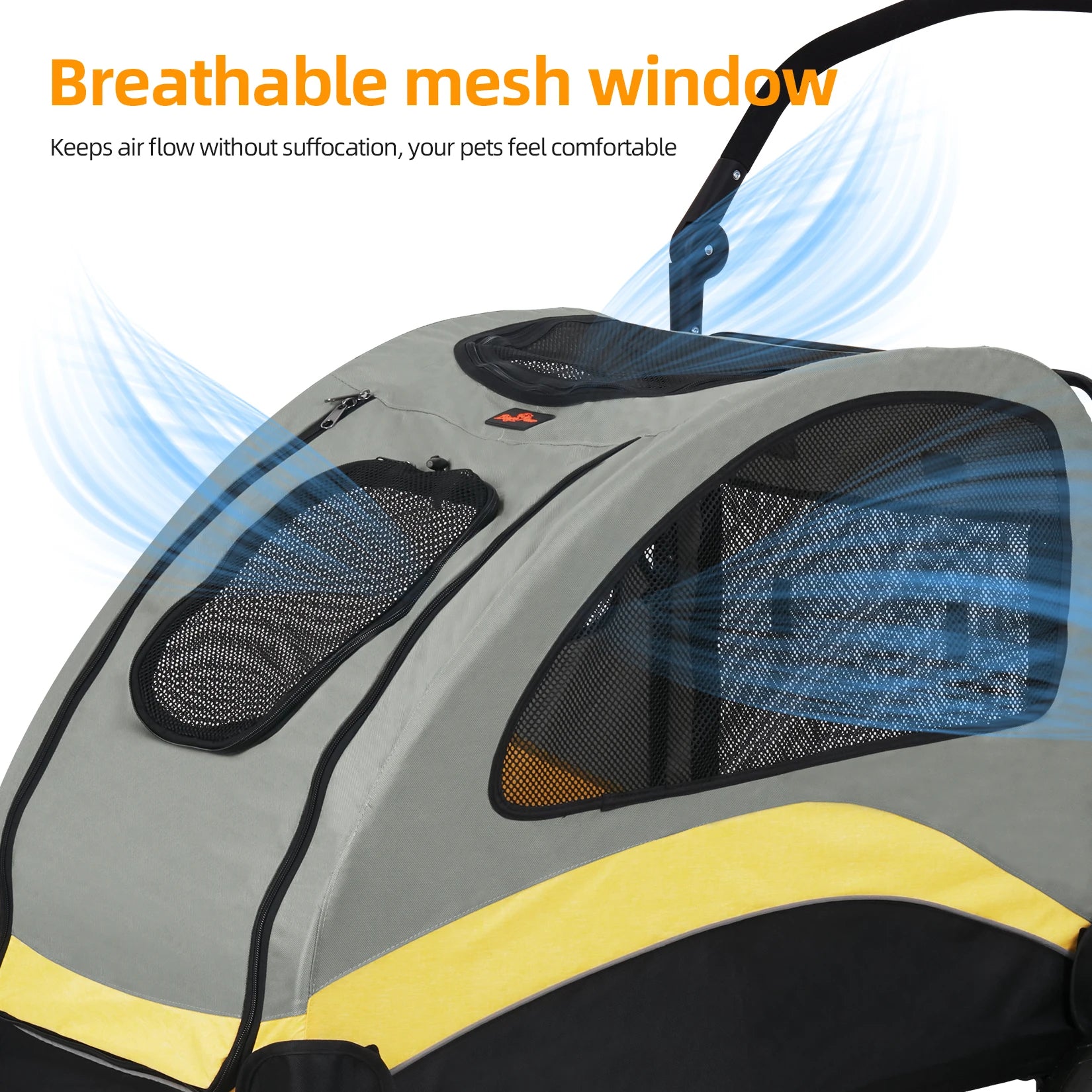 Foldable Dog Stroller for Large Pets – 4-Wheel Portable Travel Carriage for Dogs & Cats | Breathable Outdoor Pet Carrier