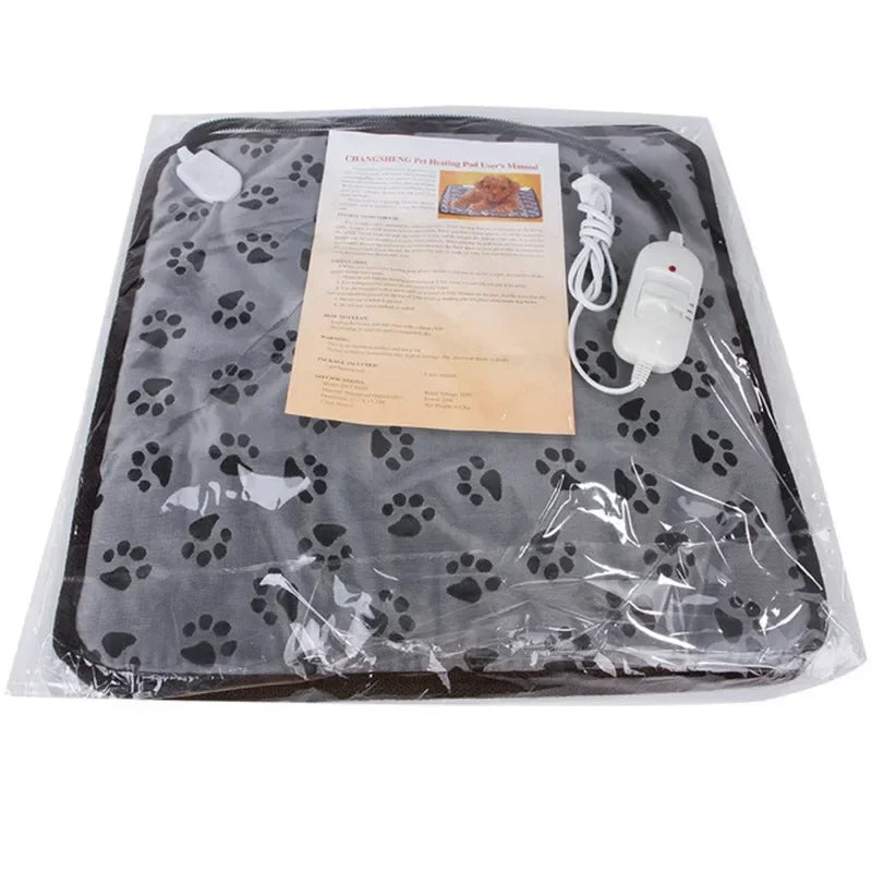 Pet Heating Pad with Adjustable Temperature – Waterproof Electric Heated Mat for Dogs & Cats | 3–9 Gear Timer Winter Bed