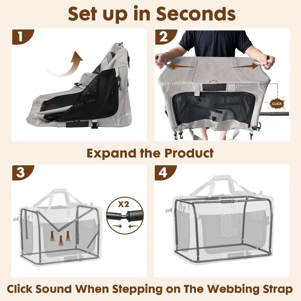 Extra Large Cat Carrier for 2 Cats, Portable Soft Sided Large Pet Carrier for Traveling, Indoor and Outdoor Uses, 24×16×16