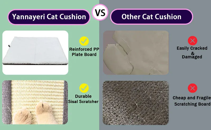 Large Cat House for Indoor Cats Foldable Hideaway with Hanging Fluffy Ball & Scratch Pad with Washable Removeable Cover