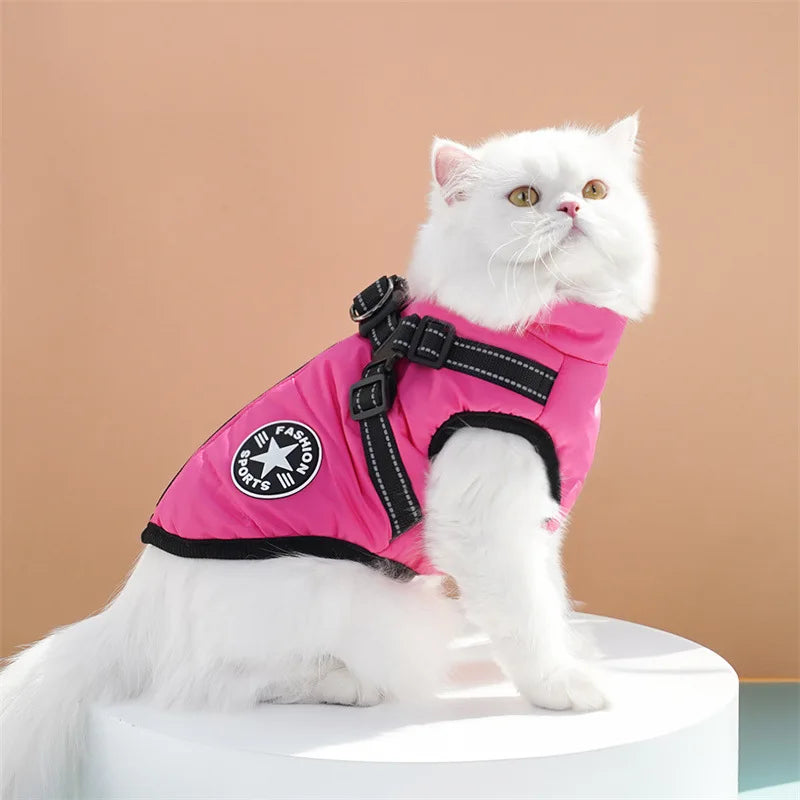 Thick and warm pet clothes, dog and cat cotton coats, winter chest and back, cat cotton vests, dog supplies