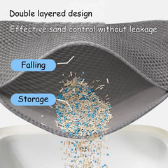Large Cat Litter Mat Waterproof Double Layer Non-Slip Washable Pet Litter Box Mat Durable Sand Trapper Cat Scratcher