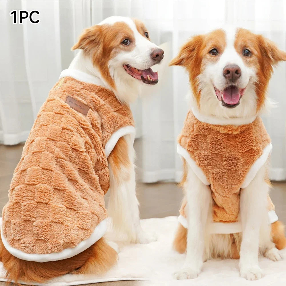 1.5-25kg Flannel Dogs Clothes Winter Warm Sweater Pet Clothing Golden Retriever Dog Coats Sweatshirt Pets Puppy Pullover Vest