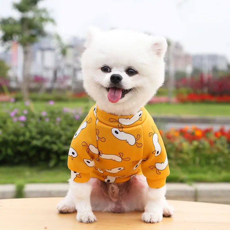 Small Dog Hoodie Coat Winter Warm Pet Clothes for Bulldog Chihuahua Shih Tzu Sweatshirt Puppy Cat Pullover Dogs