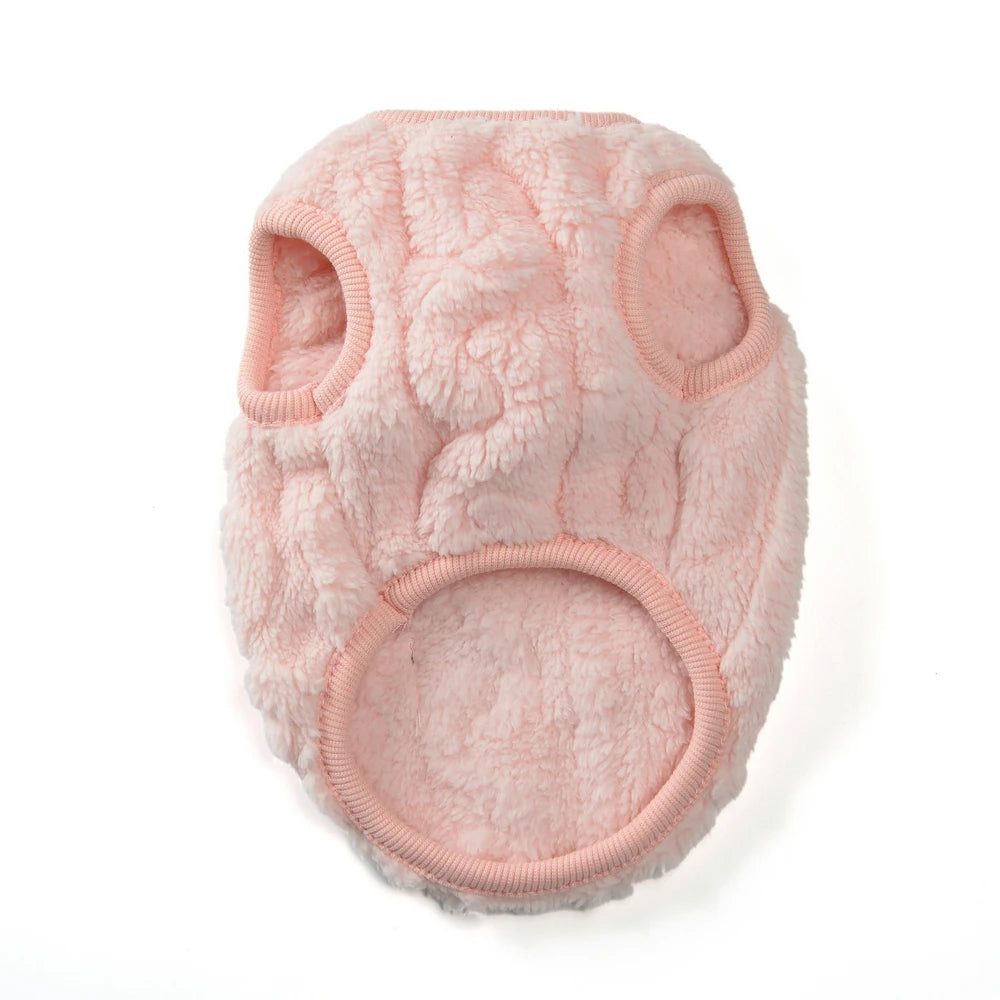 Fleece Warm Dog Cloth Sleeveless Soft Cozy Plush Vest Puppy Winter Overall for Small Medium Pet Sweatshirt  for Dog and Cat