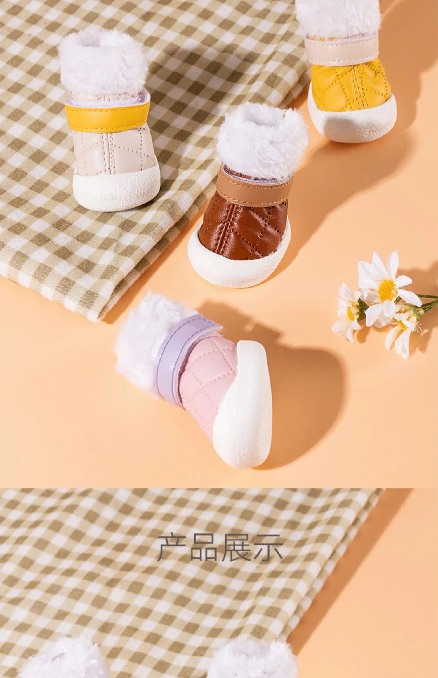 4pcs/set Pet Dog Shoes Winter Warm Shoes for Small Medium Dogs Anti-slip Puppy Rain Snow Boots Footwear Cat Dog Walking Sneakers