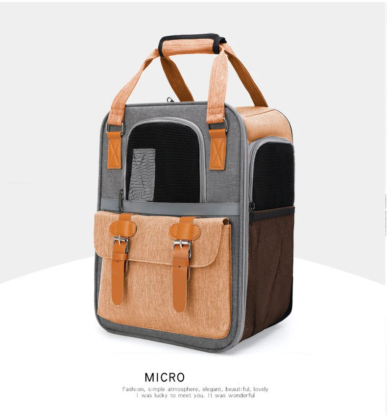 Pet Carrier Backpack for Cats Three-Sided Breathable Thickened Wear-Resistant Sun-Protective Travel Cat Bag Portable Pet Luggage