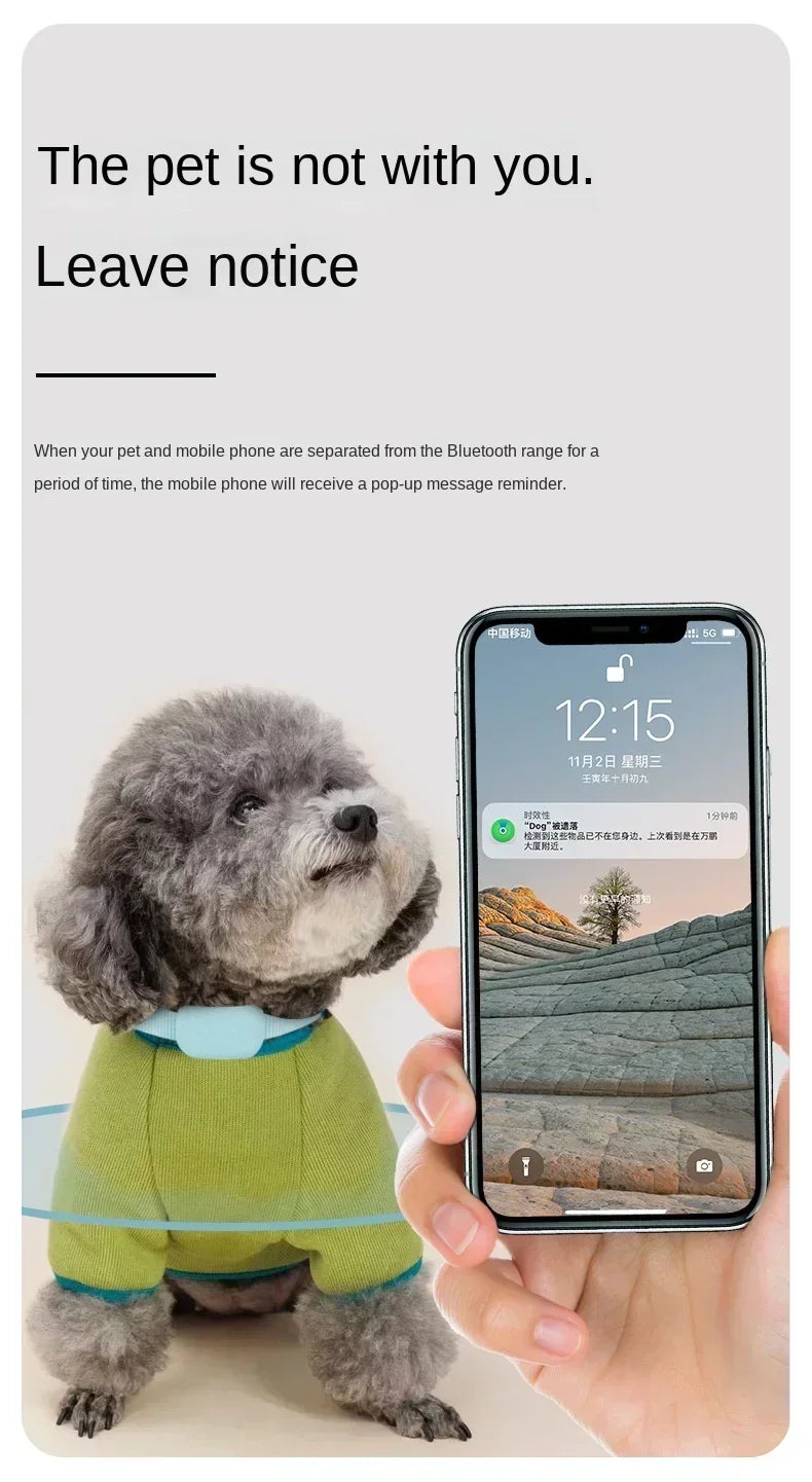 Pet Bluetooth GPS Tracker Collar – Anti-Lost Cat & Dog Locator with Movement Alerts, Waterproof, Mini Size