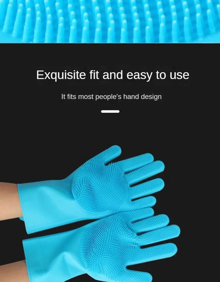 Magic Silicone Body Pet Bathing Gloves for Animal Perfect Bathe Shampoo Dog &Cat Brush Gloves