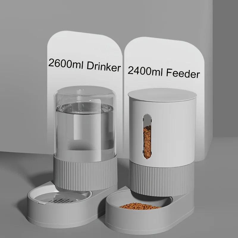 Large Capacity Cat Feeder Automatic Cat Water Dispenser Cat Food Bowl Gravity Food Storage Container for Cats Dogs Pet Supplies