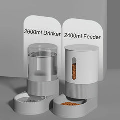Large Capacity Cat Feeder Automatic Cat Water Dispenser Cat Food Bowl Gravity Food Storage Container for Cats Dogs Pet Supplies