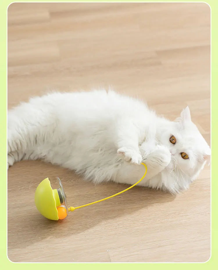 Funny Tumbler Toys for Cat Bite Resistant Removable Turntable Plush Feathers Cat Toy Interactive Cat Teasing Stick with Cat Mint