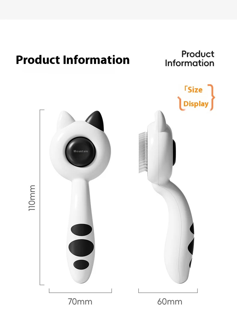 Self Cleaning Cat Brush Pet Grooming Tool Removes Loose Fur Magic Deshedding Comb for Cats Massage Slicker Brush Easy to Clean