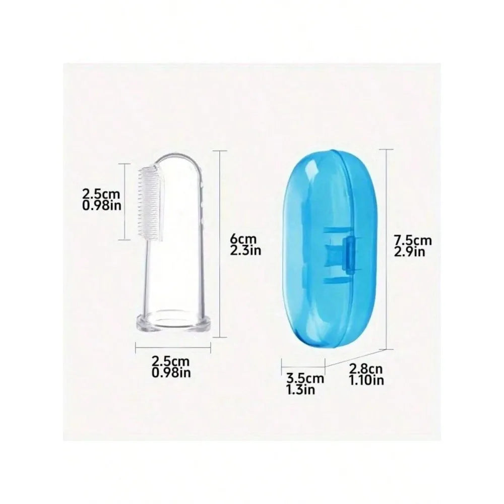 1pc Pet Finger Toothbrush for Dogs & Cats – Soft Silicone Brush for Breath Care & Gum Health, Portable, No Box Included