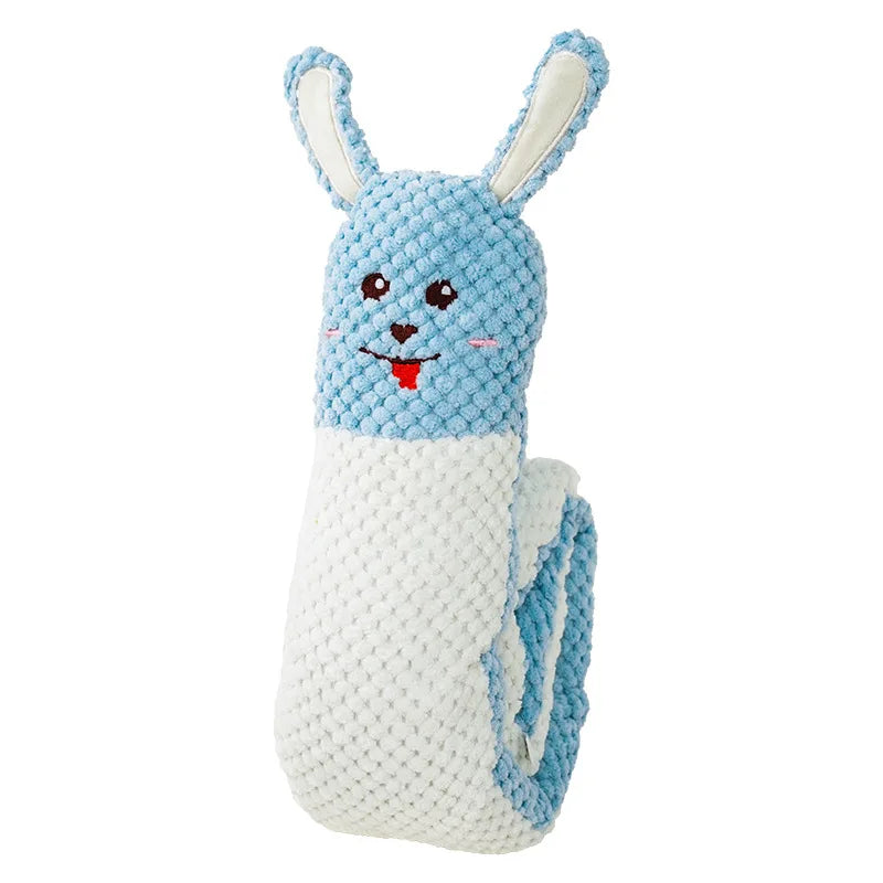 Pet Puzzle Can Sound Collapsible Snail-type Plush Toys, Hidden Food Grinding Teeth Resistant Dog Interactive Training Toys