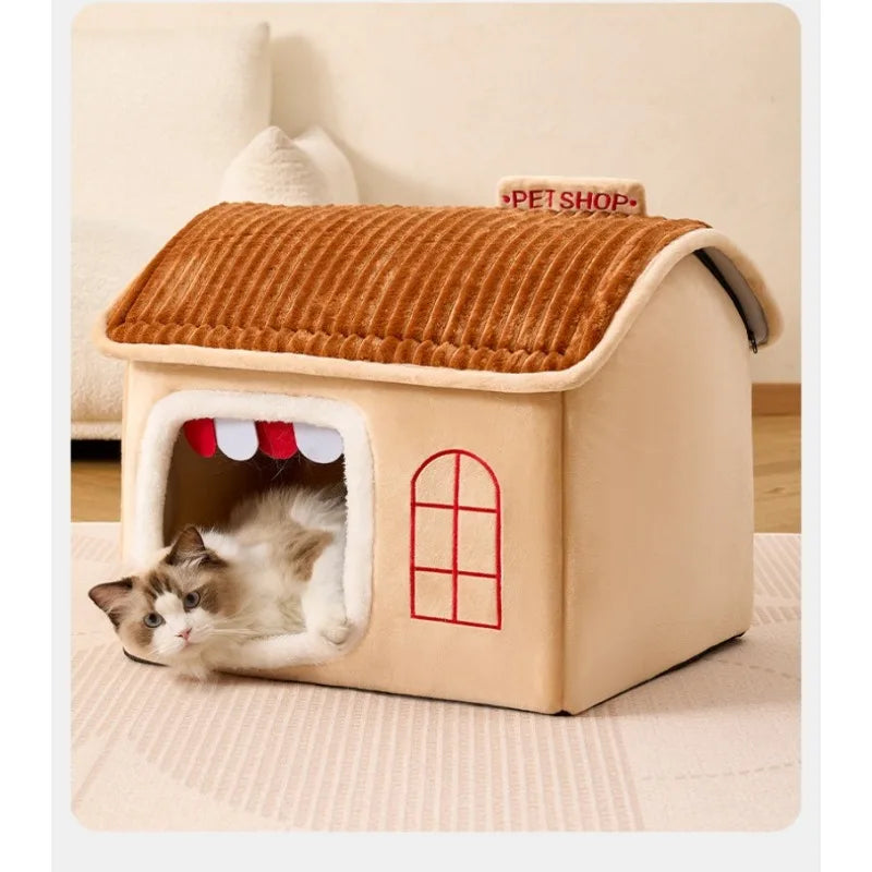 Winter Foldable Pet House Suitable for Puppies Kittens Puppies Cave Nests Portable Washable Dog Shelters Cat Nests Pet Supplies