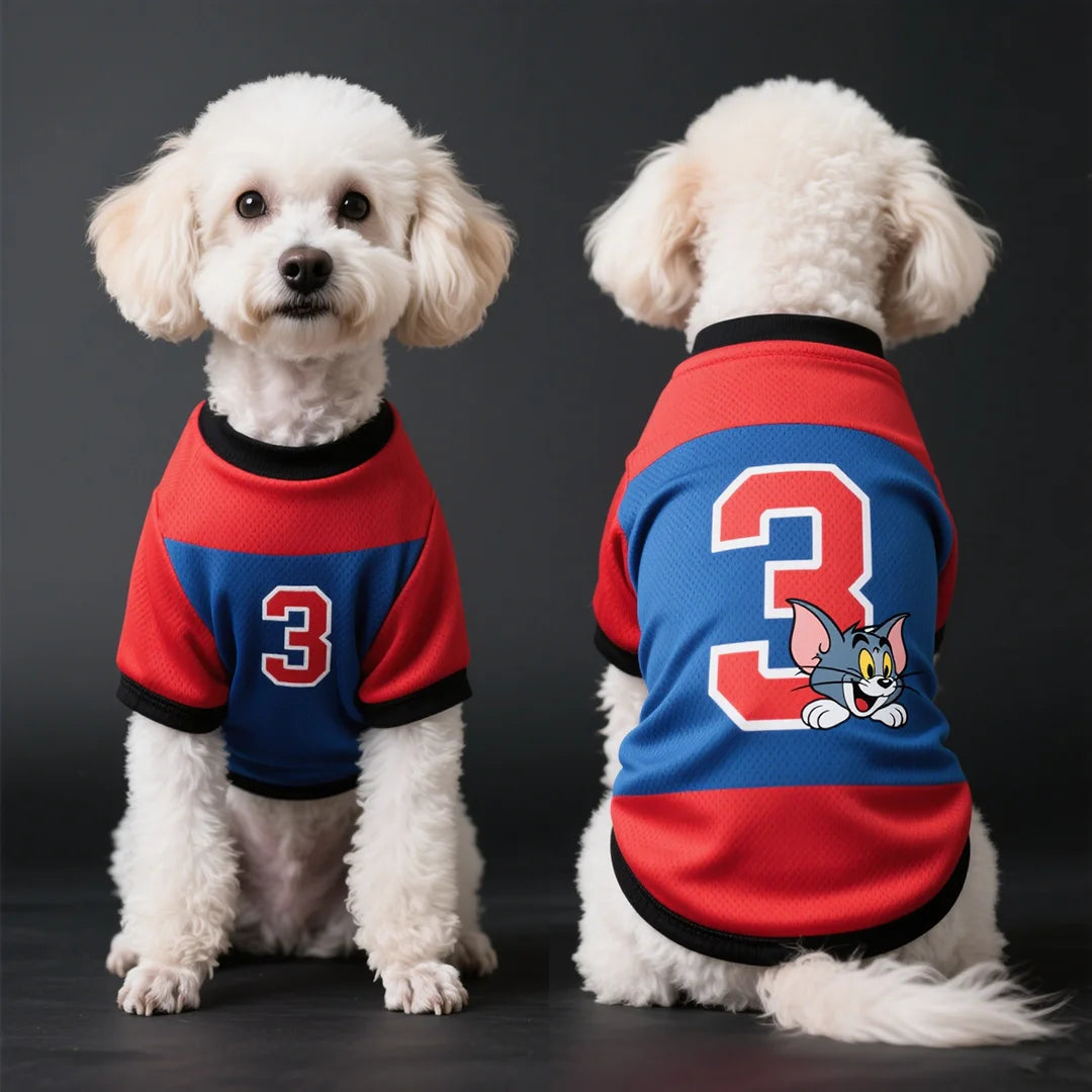Tom Cat IP Pet Clothes For Dogs Pet Supplies Breathable Cool Comfortable Soccer Jerseys Small-sized Dog Breeds Cool And Stylish