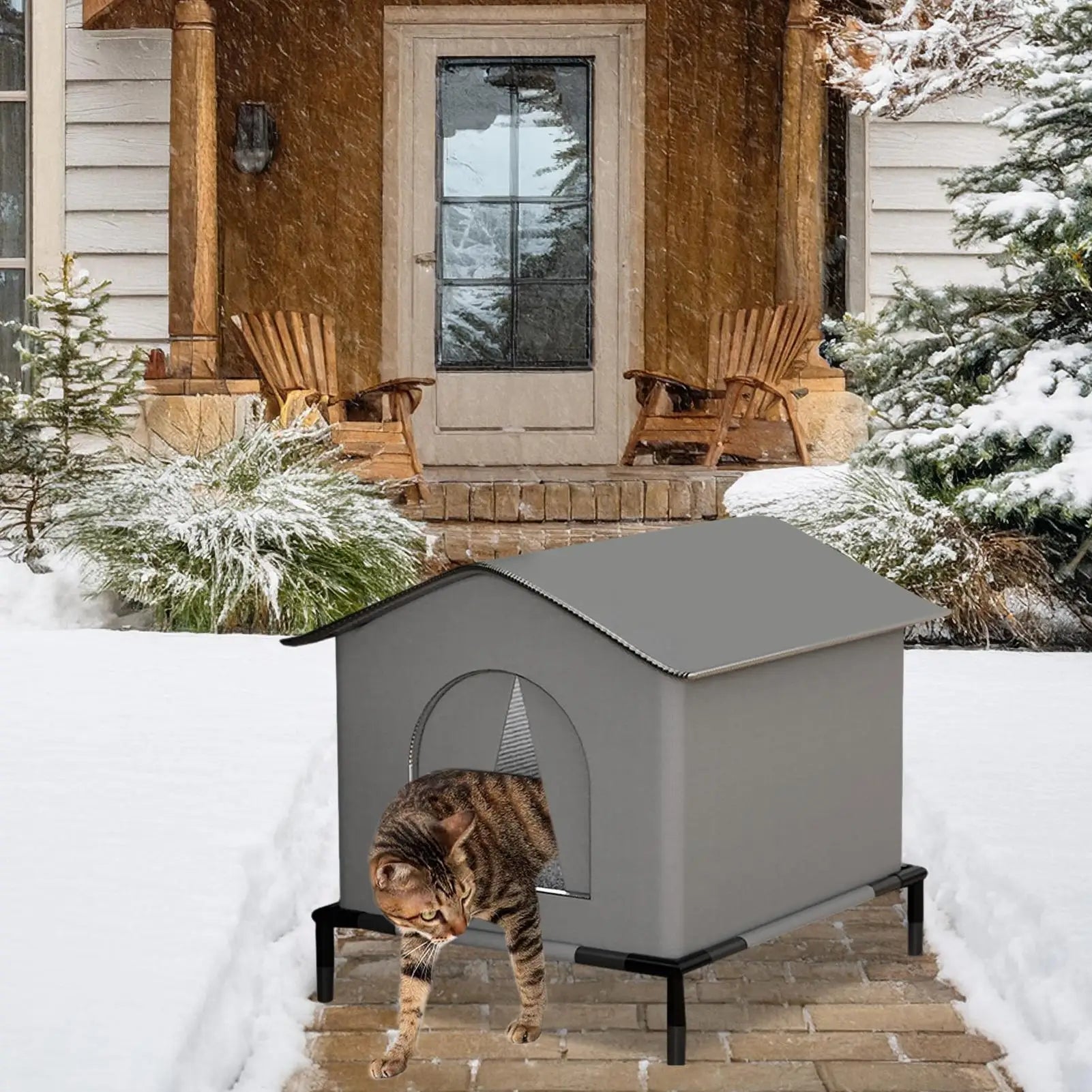 Winter Waterproof Stray Cat Dog Warm House Outdoor Warm Pet Cave Sleeping Beds Home Foldable Washable For Dog Puppy Supplies