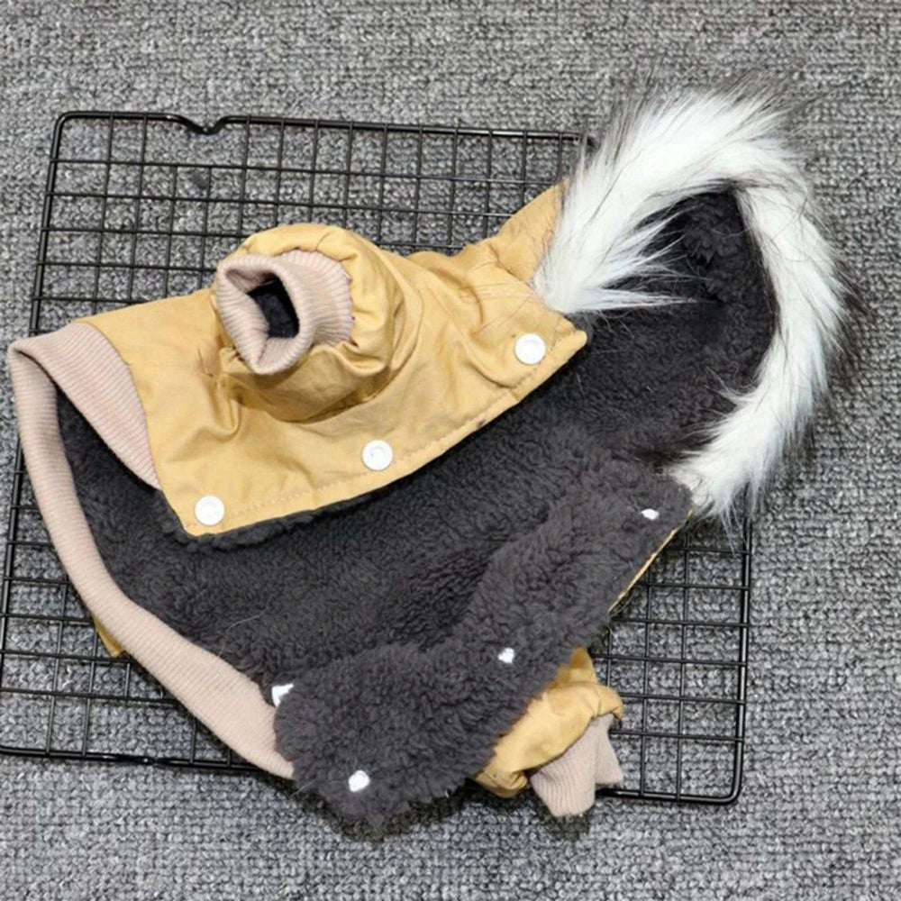 Autumn Winter Warm Clothes With Hoodie Fashionable Design Coats Comfortable Polyester Cotton Jacket for Pet Dog Outdoor Hiking