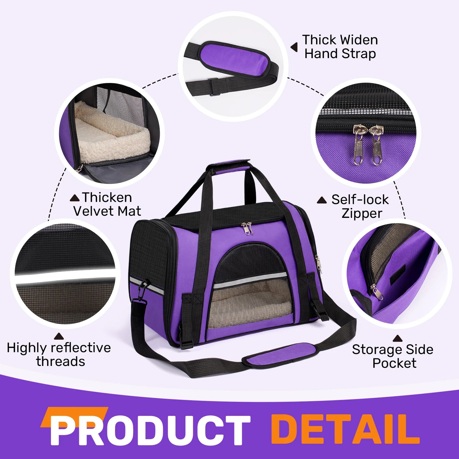 Dog Carrier for Small, Medium Pet Carriers Up to 15Lbs Cat Carrier Soft-Sided Puppy Cat Bag Portable Foldable Airline Approved