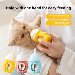 New pet milk bottle cat dog bionic anti-choking newborn puppy cat silicone bottle drinking milk see scale