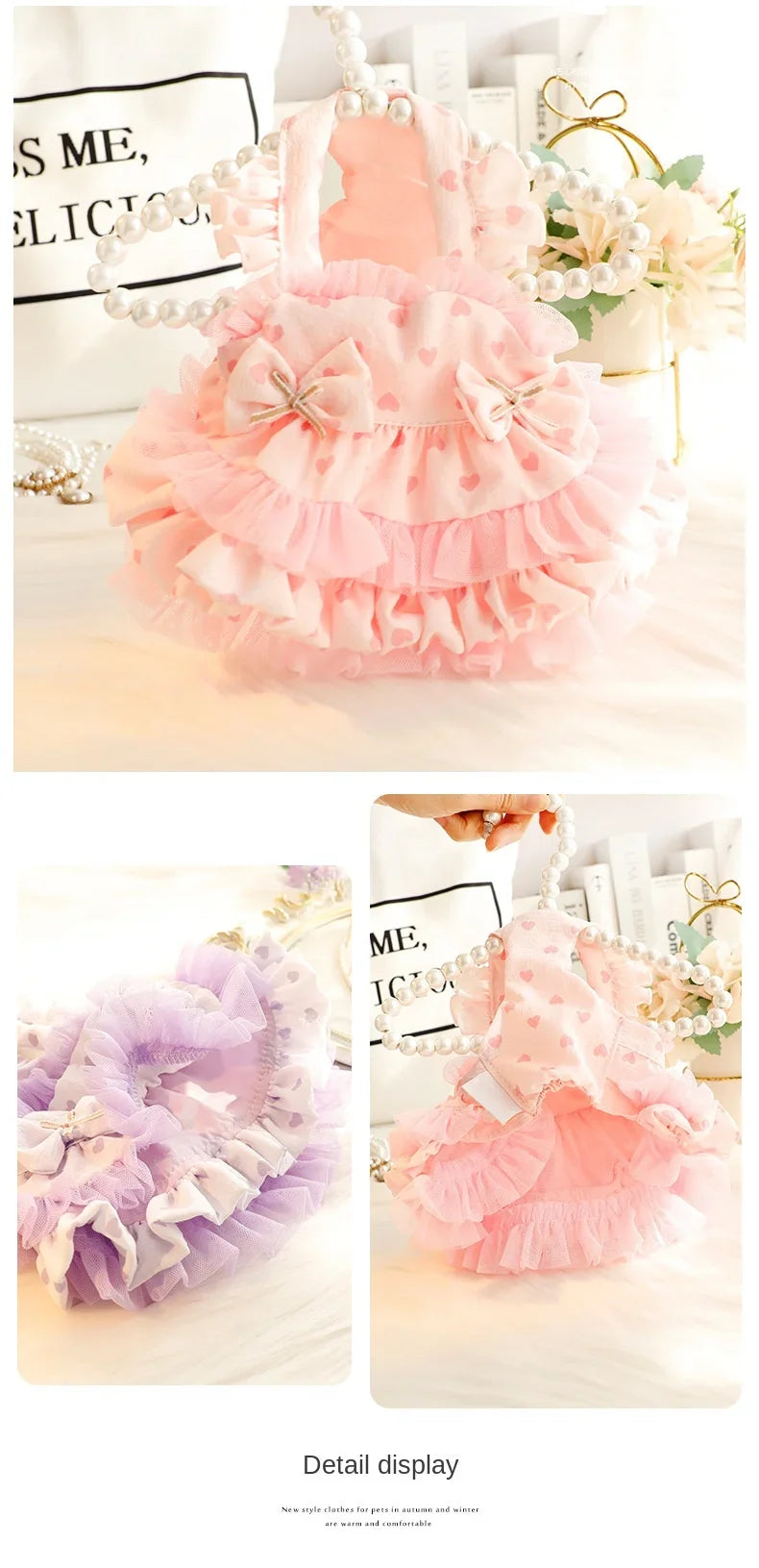 Dog clothes spring and summer thin cat princess skirt tutu skirt suspender lolita small dog teddy pet