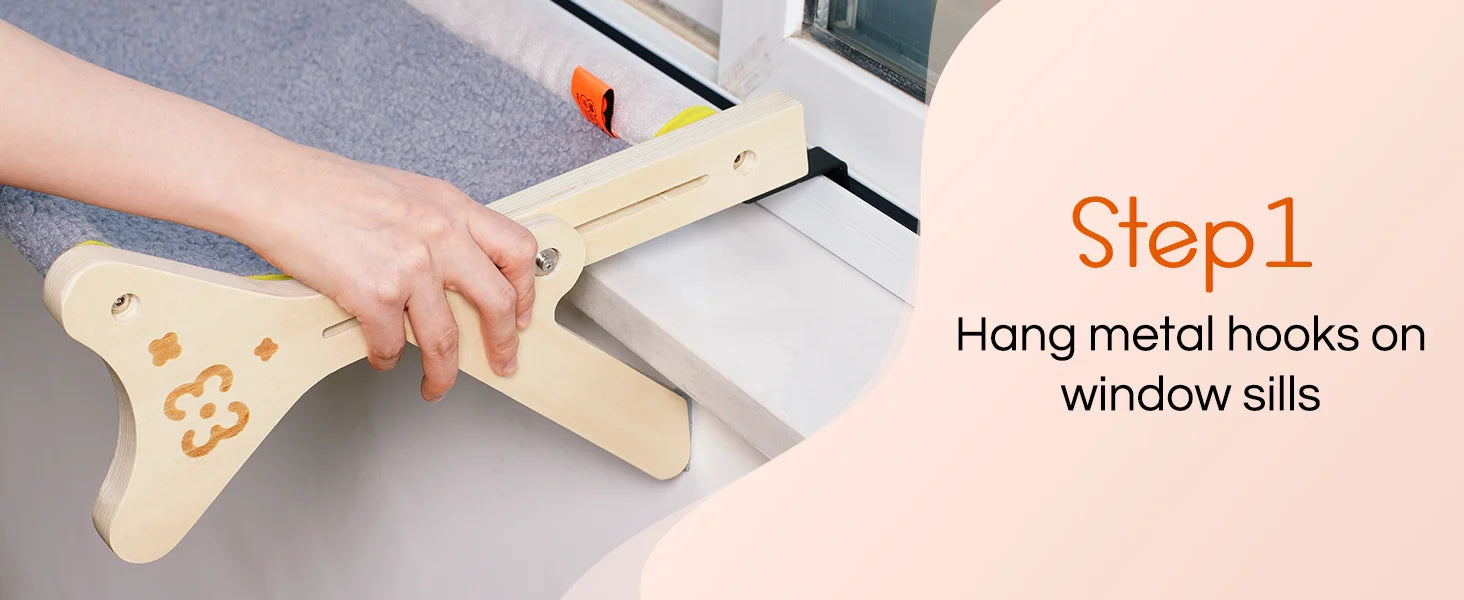 Mewoofun Cat Window Perch Cat Window Hammock Seat 2 in 1 Beige Cream Grey Pink Adjustable Steady Cat Bed for Indoor Cats for 40