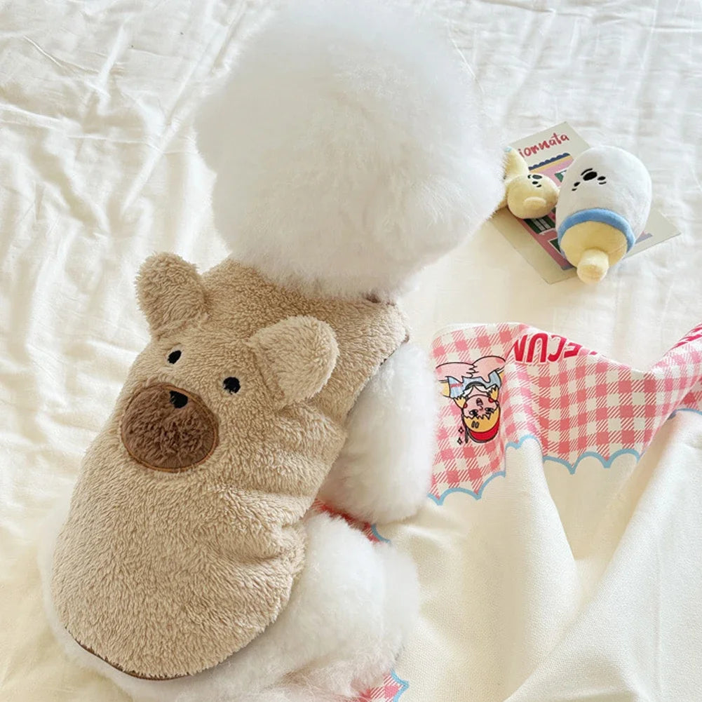 1.5-11.5kg Winter Dog Clothing Soft Plush Teddy Bear Sweater Vest Warmth Pets Cute Clothes Teddy Schnauzer Clothes Puppy Clothes