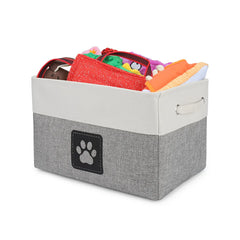 Pet Toy Storage Basket Foldable Paw Dog Cat Clothes Box Accessories Organize Bin