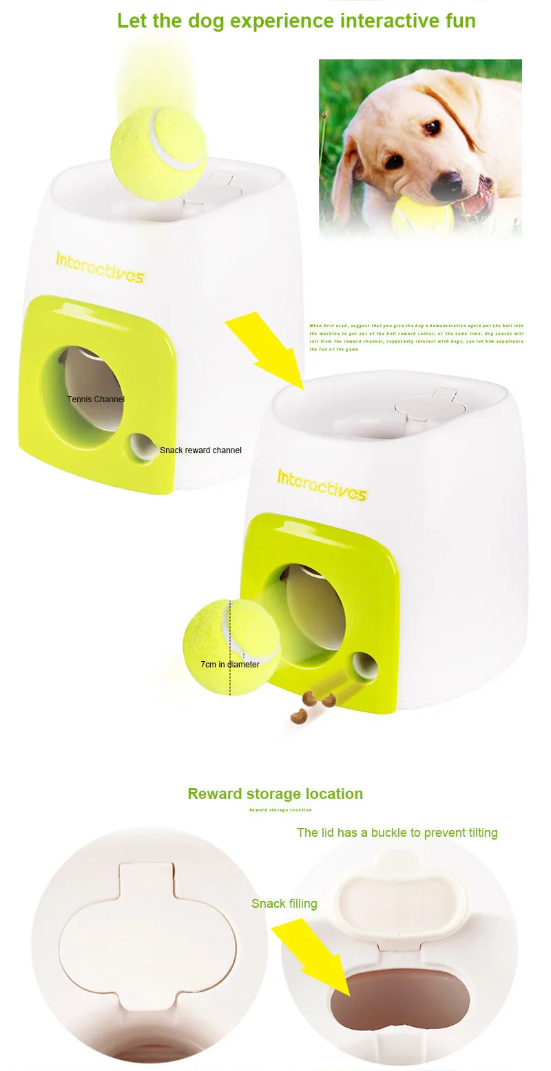 Dog Tennis Ball Launcher Dogs Chase Automatic Toys Food Reward Machine Smart Feeder Throwing Mmachine Pet Ball Thrower