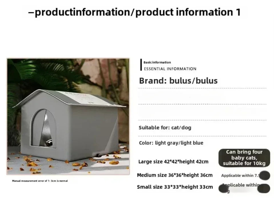 Cat Nest Waterproof Stray Cat House Outdoor Feral Large Capacity Pet Rainproof Moisture Large Winter Warm Love Stray Cat Nest