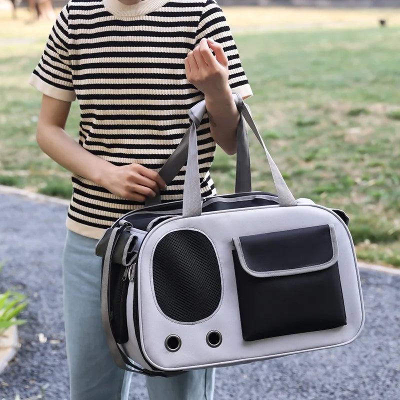 Portable Dog And Cat Bag, New Pet Bag, Summer Cat Outdoor Bag, Large Capacity Breathable Single Shoulder Diagonal Cross Bag