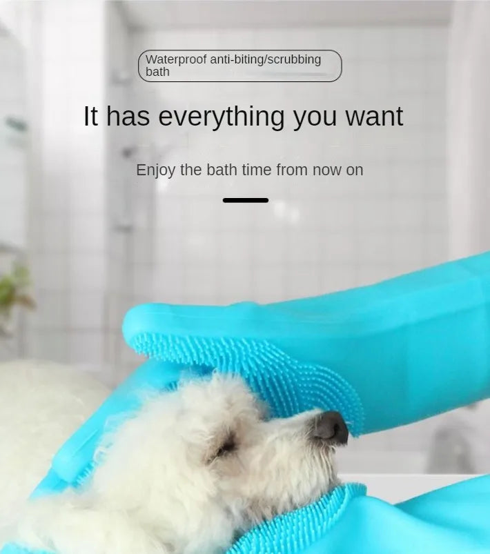 Magic Silicone Body Pet Bathing Gloves for Animal Perfect Bathe Shampoo Dog &Cat Brush Gloves
