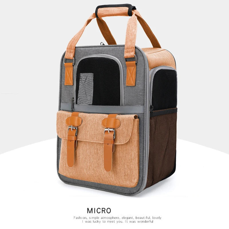 Pet Carrier Backpack for Cats Three-Sided Breathable Thickened Wear-Resistant Sun-Protective Travel Cat Bag Portable Pet Luggage