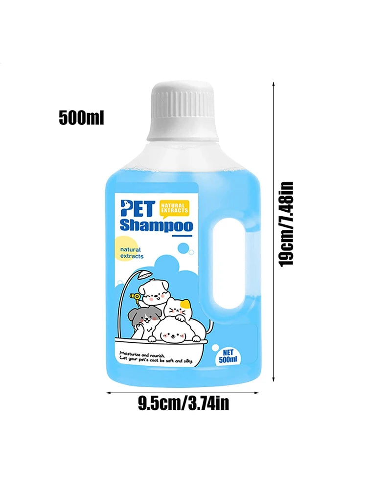 500ml Pet Shower Gel Gentle Cleaning Deodorizing Anti-itching Long-Lastin Fragrance Bath Shampoo for Puppy Cat Pet Care Supplies