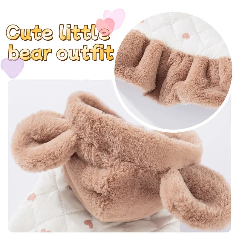 Heart Print Dog Down Jacket Winter Warm Dog Cotton Dress Luxury Puppy Coat Cute Soft Cat Jacket Coat Pet Dress Chihuahua Outfits