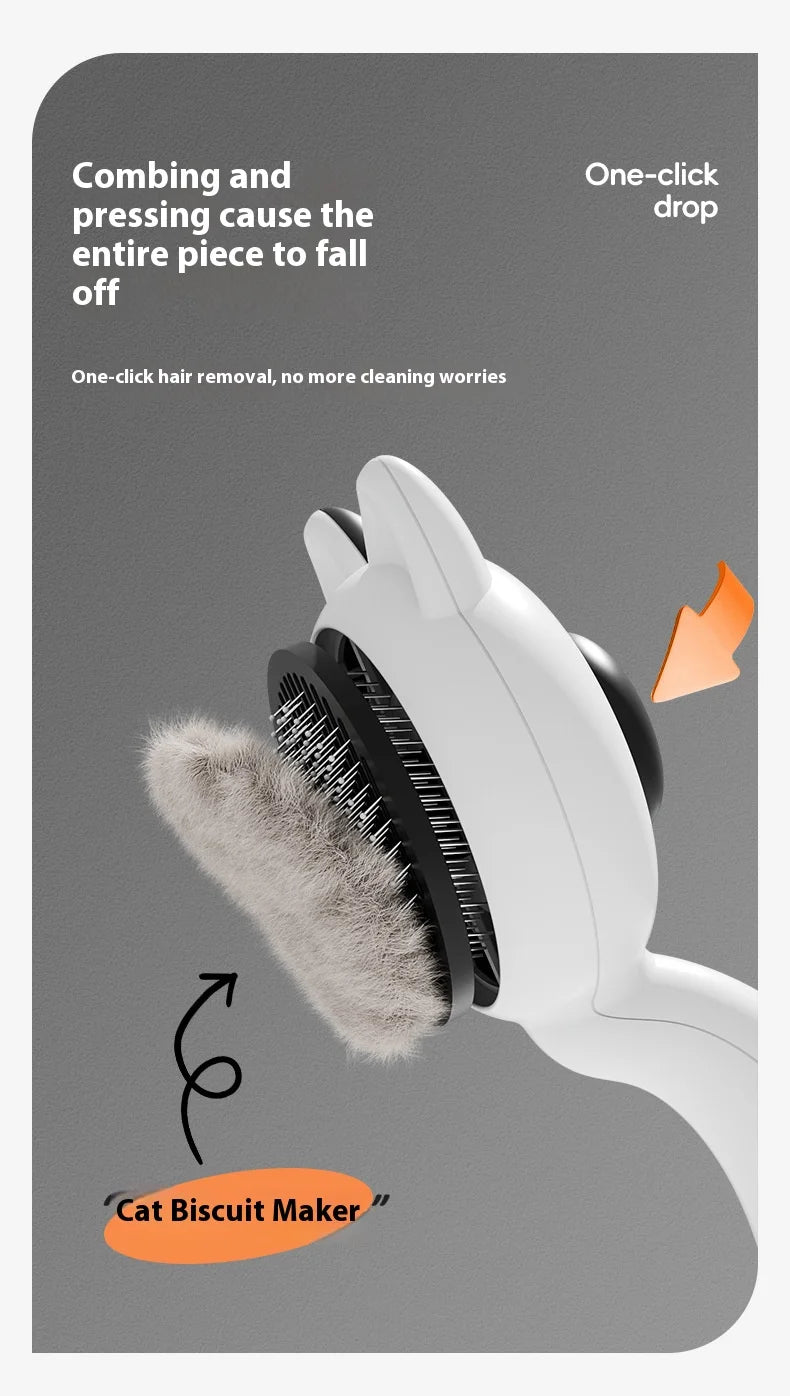 Self Cleaning Cat Brush Pet Grooming Tool Removes Loose Fur Magic Deshedding Comb for Cats Massage Slicker Brush Easy to Clean