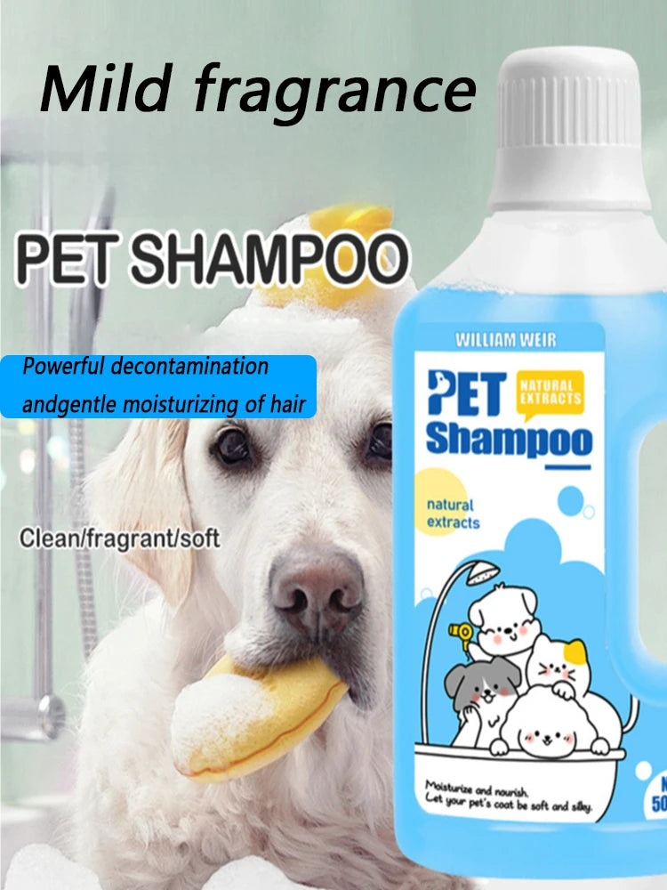 500ml Pet Shower Gel Gentle Cleaning Deodorizing Anti-itching Long-Lastin Fragrance Bath Shampoo for Puppy Cat Pet Care Supplies