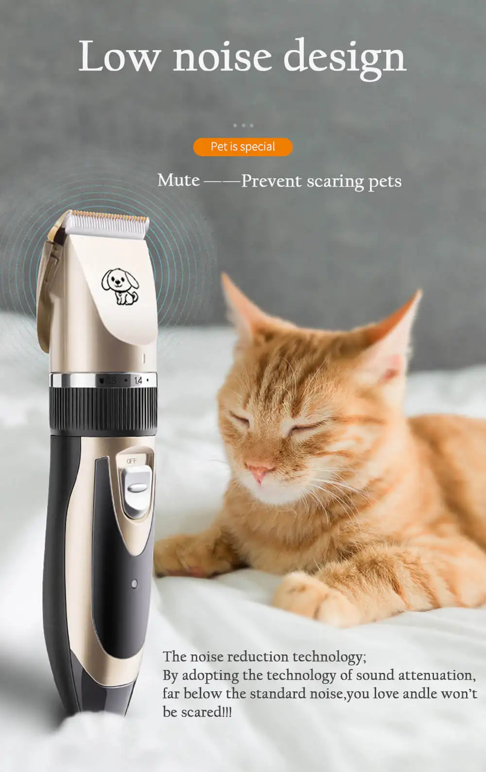 Dog Clippers Low-noise Pet Grooming Tool Cat Animal Hair Cutter Trimmer Haircut Shave perros y gatos de pelo maquina afeitadora