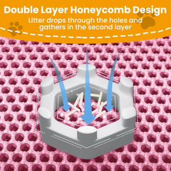 Cat Litter Mat Double Layer Pet Non Slip Big Pet Litter Box Filter MatWear Resistant Waterproof Anti-slip Cat Litter Mat