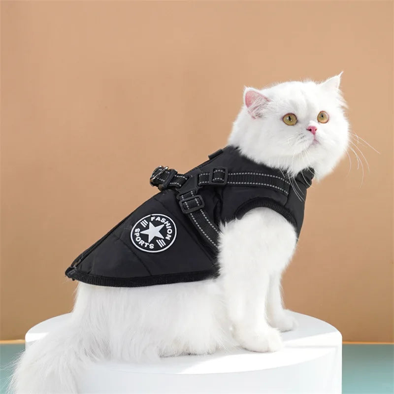 Thick and warm pet clothes, dog and cat cotton coats, winter chest and back, cat cotton vests, dog supplies
